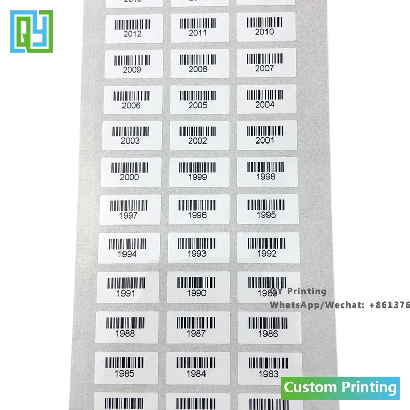 2000pcs 16x8mm Free Shipping Custom Barcode Labels QR Code 2D Data Matrix Serial Number Waterproof Oil Proof White PET Stickers