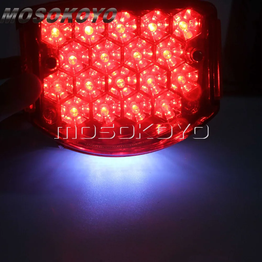 Red Motorcycle Taillights LED License Plate Light Rear Tail Brake Stop Lamp W/ Reflector for Minsk 125 cc 125CC Carpathians 50cc