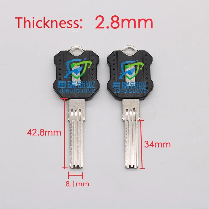 

10pcs x Anti-theft lock key embryo Double Tow Slot Blank Key Blade Replacement Length 43mm JF149