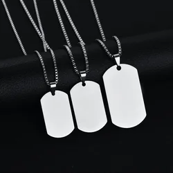 316L Stainless Steel Pendant Necklace Pendant Gold Black silver color Dog Tag Plate Army Biker Chain Necklace Man Woman 3 Size