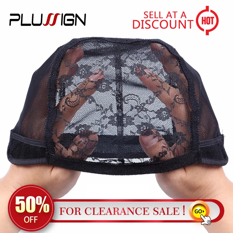 Plussign Clearance Sale 50% Off Adjustable Lace Cap For Wigs Weave Cap For Making a Wig Single Lace On The Frontal Soft Wig Caps