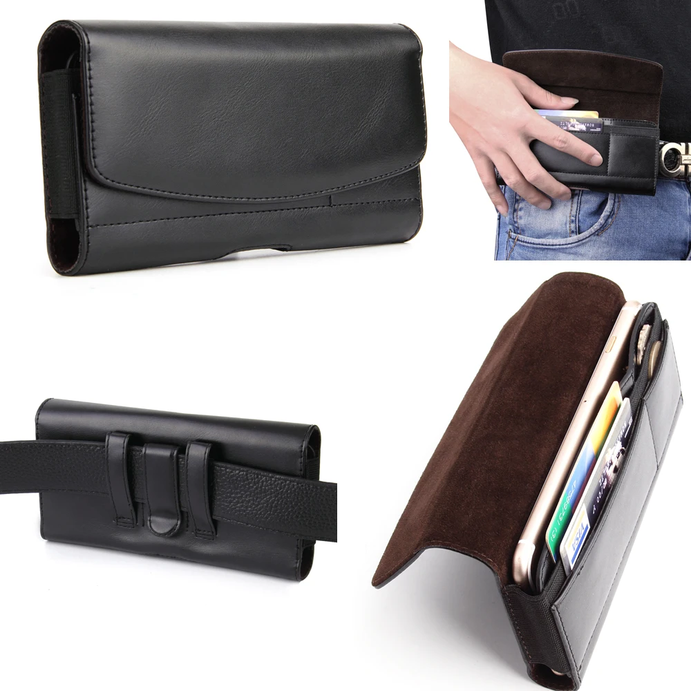 Universal Leather Mobile Phone Belt Clip Case Holder For iPhone 15 14 13 12 11 Pro Max 8 Plus Men Waist Bag Wallet Holster Pouch