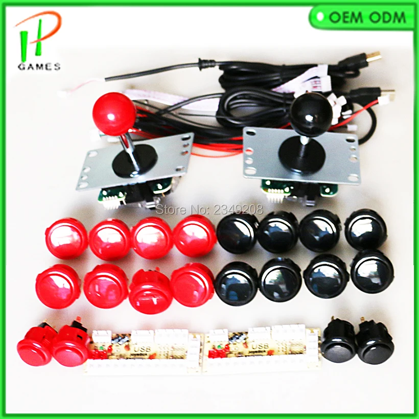 Sanwa Joystick JLF-TP-8YT Sanwa OBSF-30/24 Button USB Zero delay Arcade To PC Raspberry Pi DIY kit