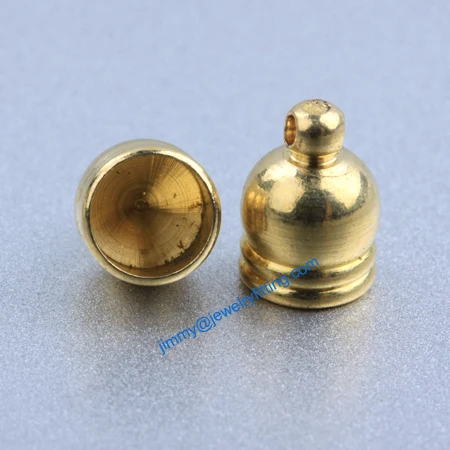 Jewelry Accessories Raw Brass end cap crimp beads cap end beads End caps for laether cord 7*10mm