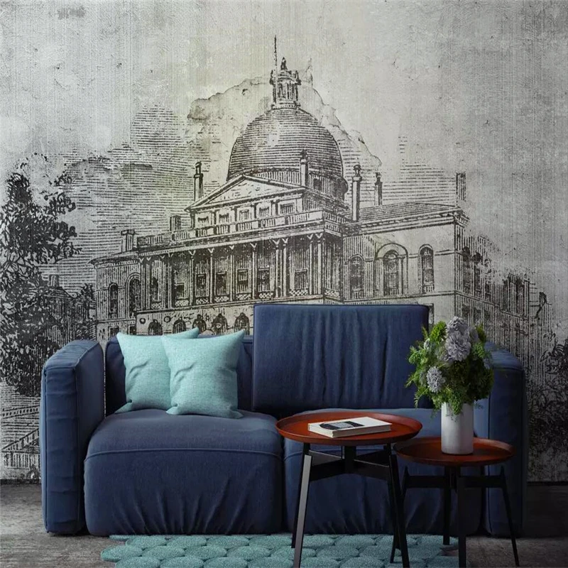 Decorative wallpaper European style restoring ancient ways style background wall