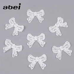 30pcs White Betterfly Lace Applique Bow Trims for Sew Clothing DIY Garments Accessories Guipure Lace Fabric Handmade Craft