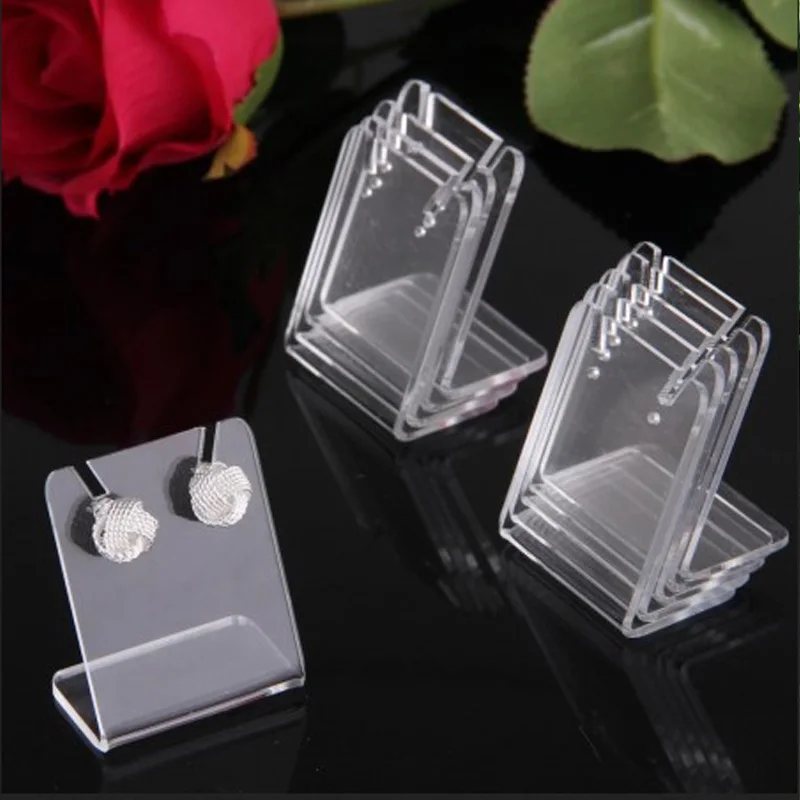 Hot selling 43*35mm Acrylic Transparent Earrings Pendant keychain Jewelry Display Stand