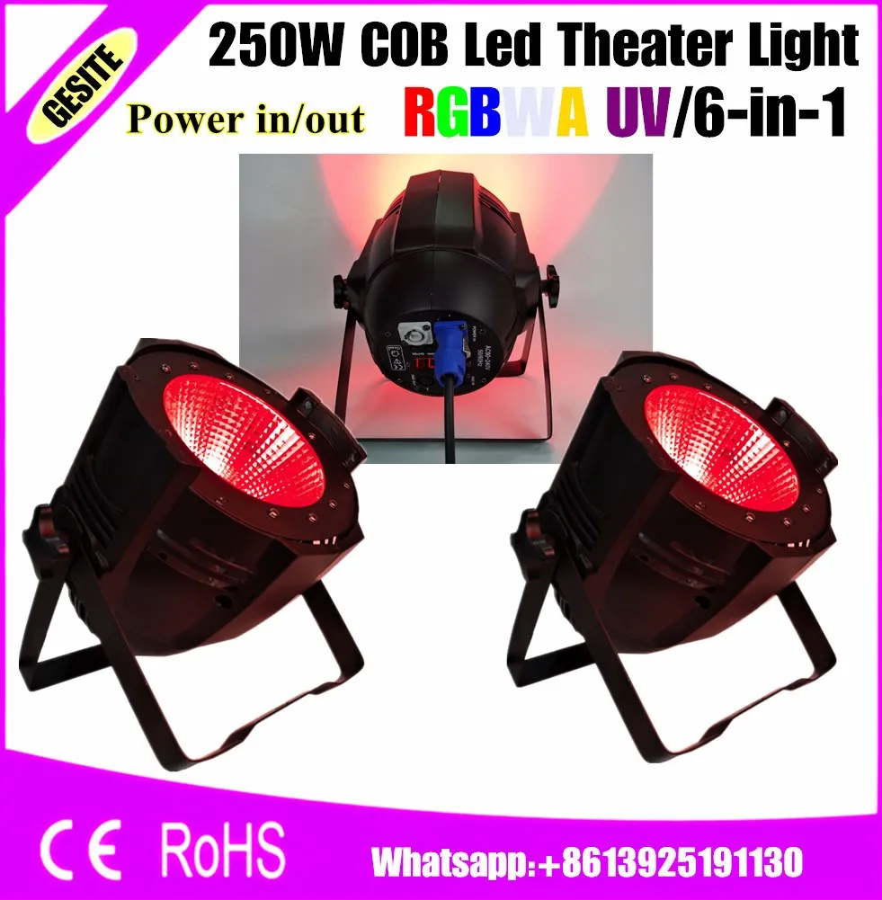 

2pcs/lot Professional Disco DJ Wedding Studio DMX Wash Par 250W RGBW COB Par LED Stage Light