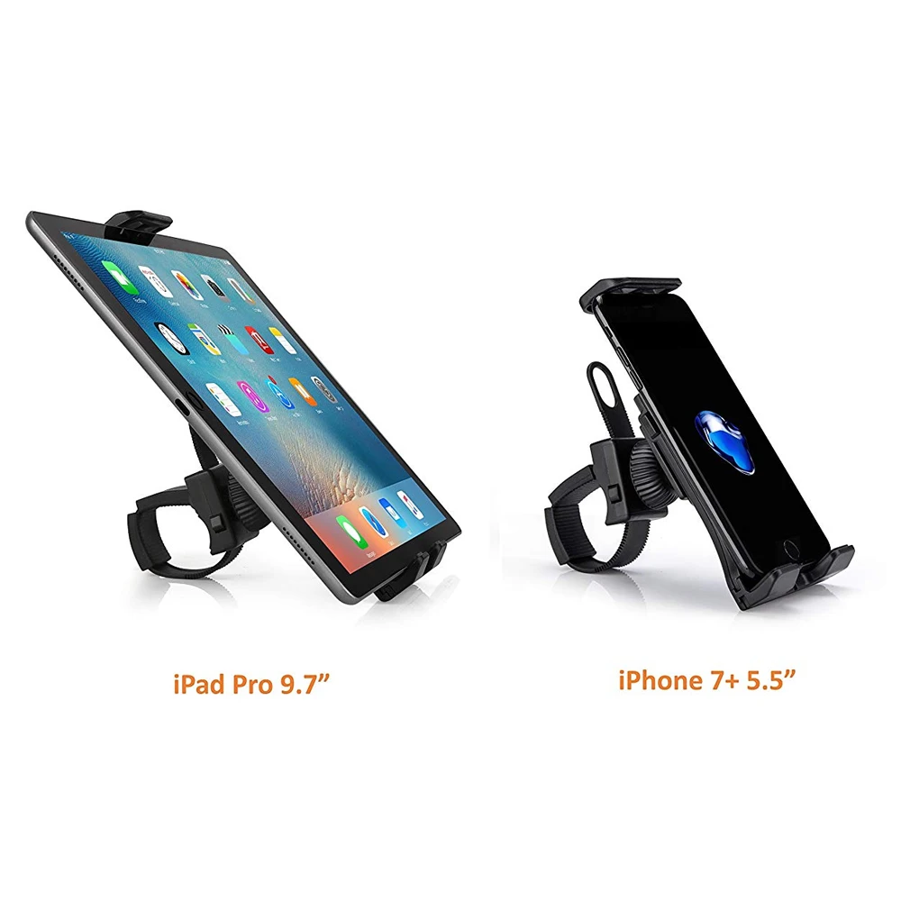 Xnyocn Flexible Buckle Mount Holder Indoor Gym Handlebar on Exercise Bikes Mobile Phone Bracket for iPad Samsung Tablet Stand