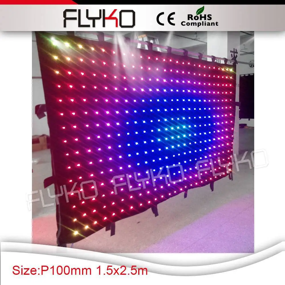 

free shipping P10CM 1.5X2.5M stage decoration ideas dmx led curtain soft led video curtain