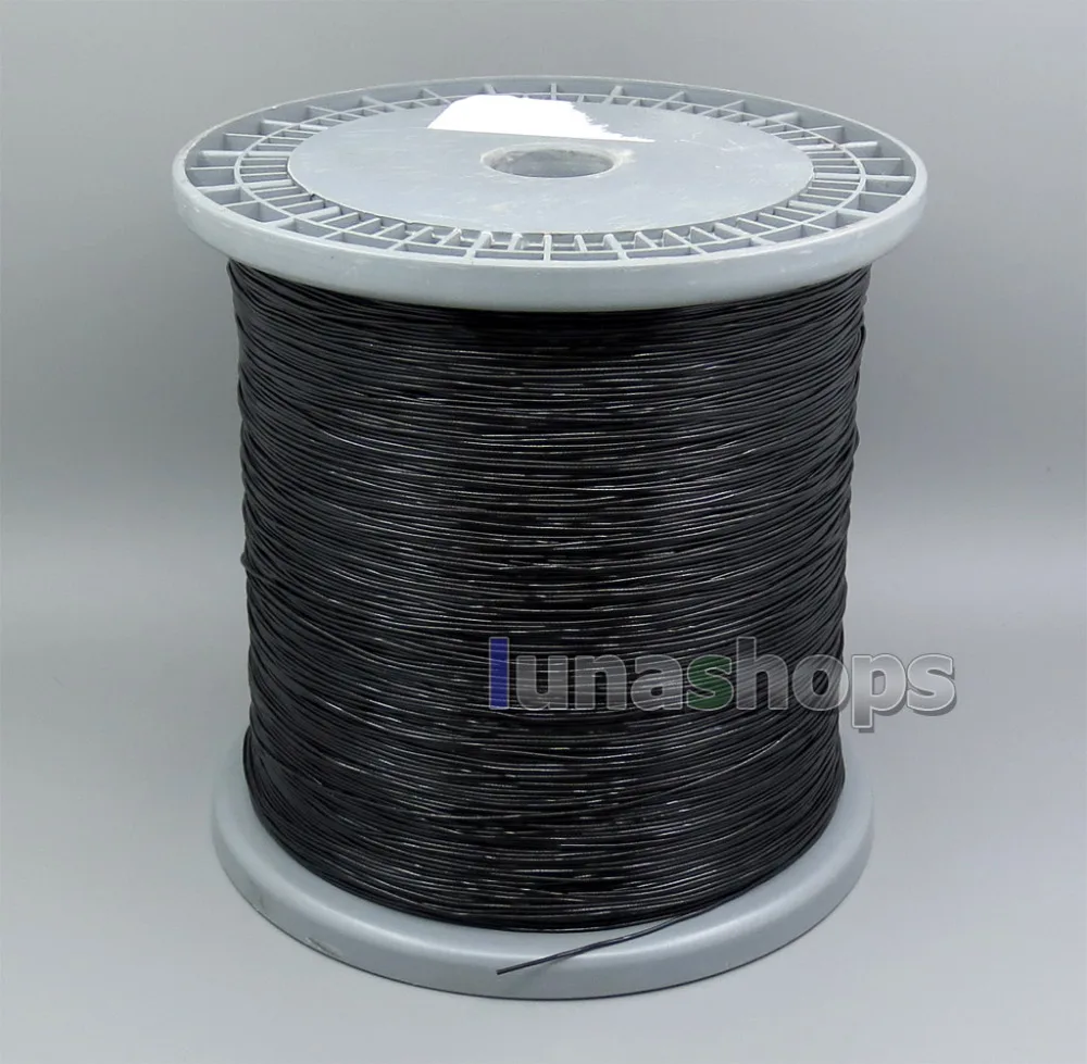 LN005617 200m 7 Wires Earphone Silver Plated Foil PU   Black Skin Insulating Layer Bulk Cable For DIY Custom