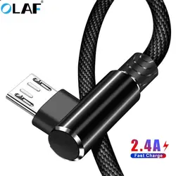 OLAF 2.4A Micro USB Cable 3m 2m 90 Degree Fast Charging USB Data Cable For Samsung Xiaomi Redmi Note 4x 5 LG Mobile Phone Cables