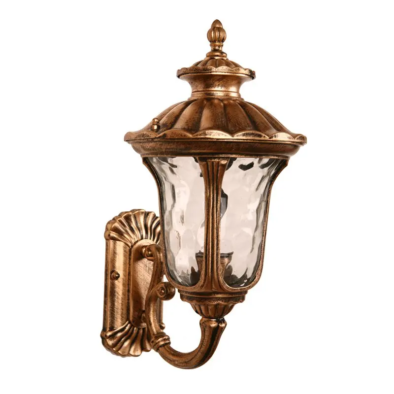 

Outdoor Wall Lamps European waterproof Gate Bronze Villa Landscape Outside Clear Glass Shade Corridor Hallway Wall Sconces