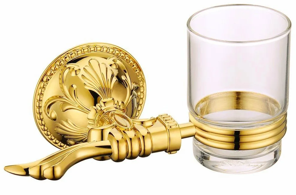 

,Single Tumbler Holder,Toothbrush Cup Holder,Gold finish glasss cup,Bathroom Accessories GB001b