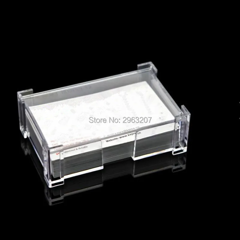 Portable Desk Business Card Storage Box Plastic Clear Name Cards Display Case Business Gifts For Men Women QW7149