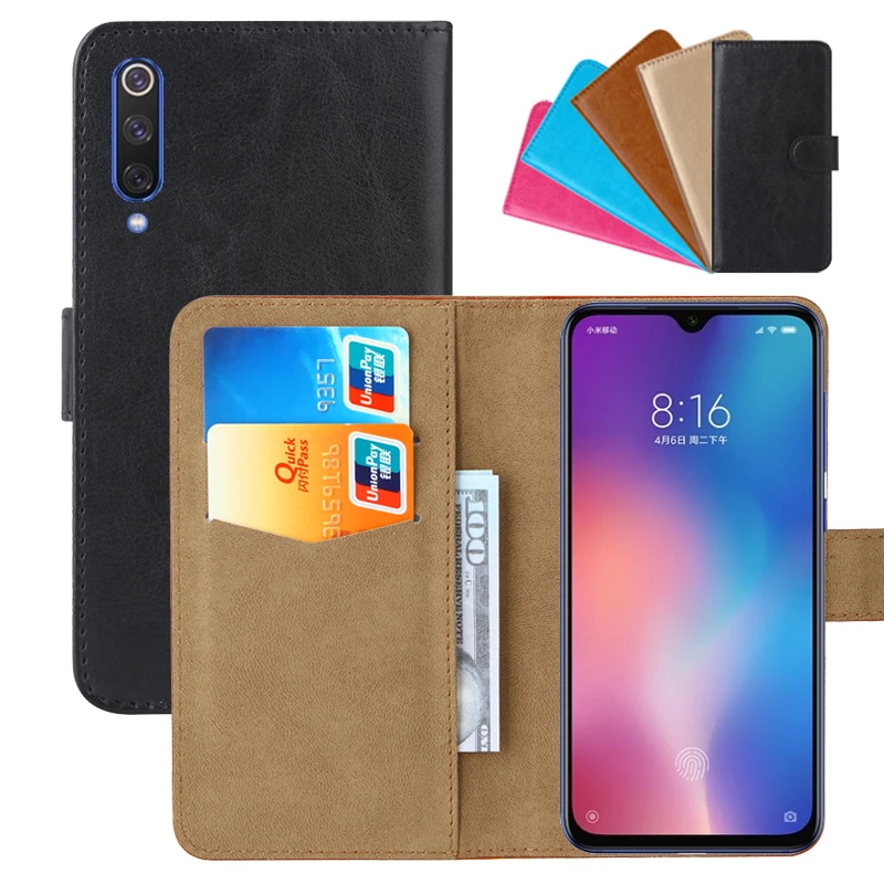 

Luxury Wallet Case For Xiaomi Mi 9 SE PU Leather Retro Flip Cover Magnetic Fashion Cases Strap