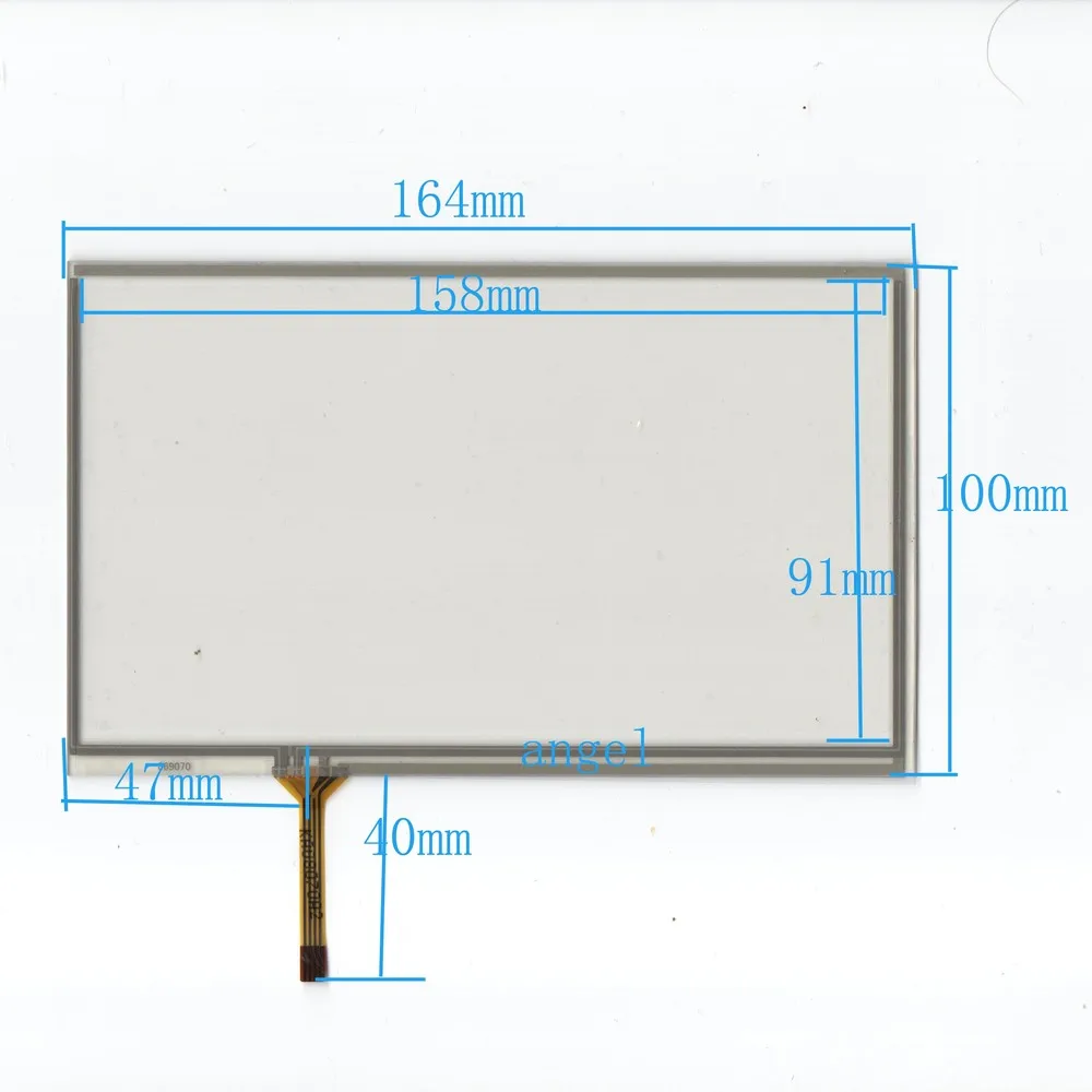 

6.9-inch four-wire resistive touch screen 164 * 100 touch screen GPS navigation touch screen lower left corner of the outlet