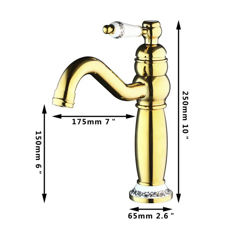 JIENI Bathroom Faucet Polished Golden Swivel 360 Deck Mounted Single Handle Sink Torneira Cozinha  Faucets,Mixers &Taps