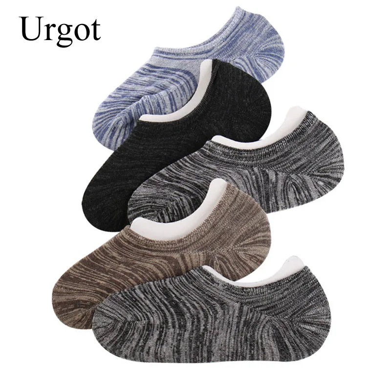 Urgot-Calcetines invisibles de algodón para hombre, medias náuticas de estilo Retro japonés, ideal para primavera y verano, 5 pares