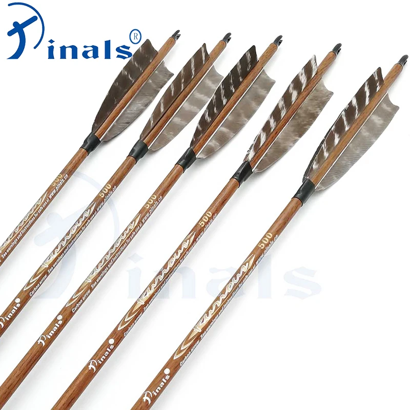 

Pinals Archery Carbon Arrows Spine 400 500 600 ID6.2mm Wood Skin Turkey Feathers Vanes Compound Recurve Traditional Bow Hunting