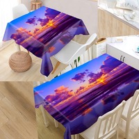 New Arrival Custom sunset Table Cloth Waterproof Oxford Fabric Rectangular Tablecloth Home Party Tablecloth