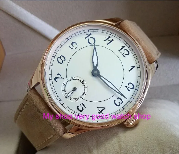 

44mm PARNIS white dial Asian 6498/3621 Mechanical Hand Wind movement men's watch Mechanical watches RNM9