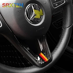 SRXTZM For Mercedes C Class W204 W205 W211 W203 Carbon Fiber car modification interior sticker Steering Wheel Emblem 3D Sticker