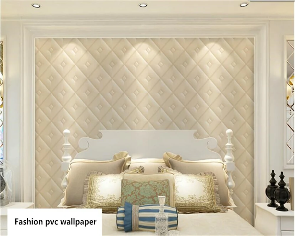 

beibehang papel de parede papier peint Simple European stereo soft bag diamond lattice TV bedroom classic background wallpaper