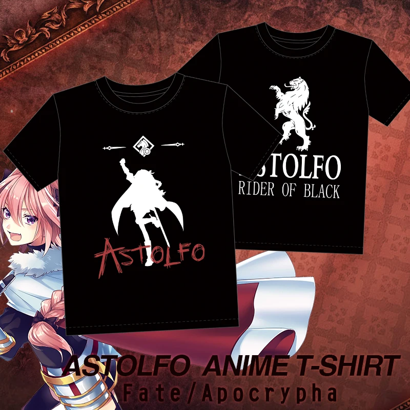 MGFHOME Anime JK Fate Apocrypha Anime Game Cosplay Shirt Black Of Rider Astolfo Related T-Shirt Casual Tops Tee Women Men tshirt