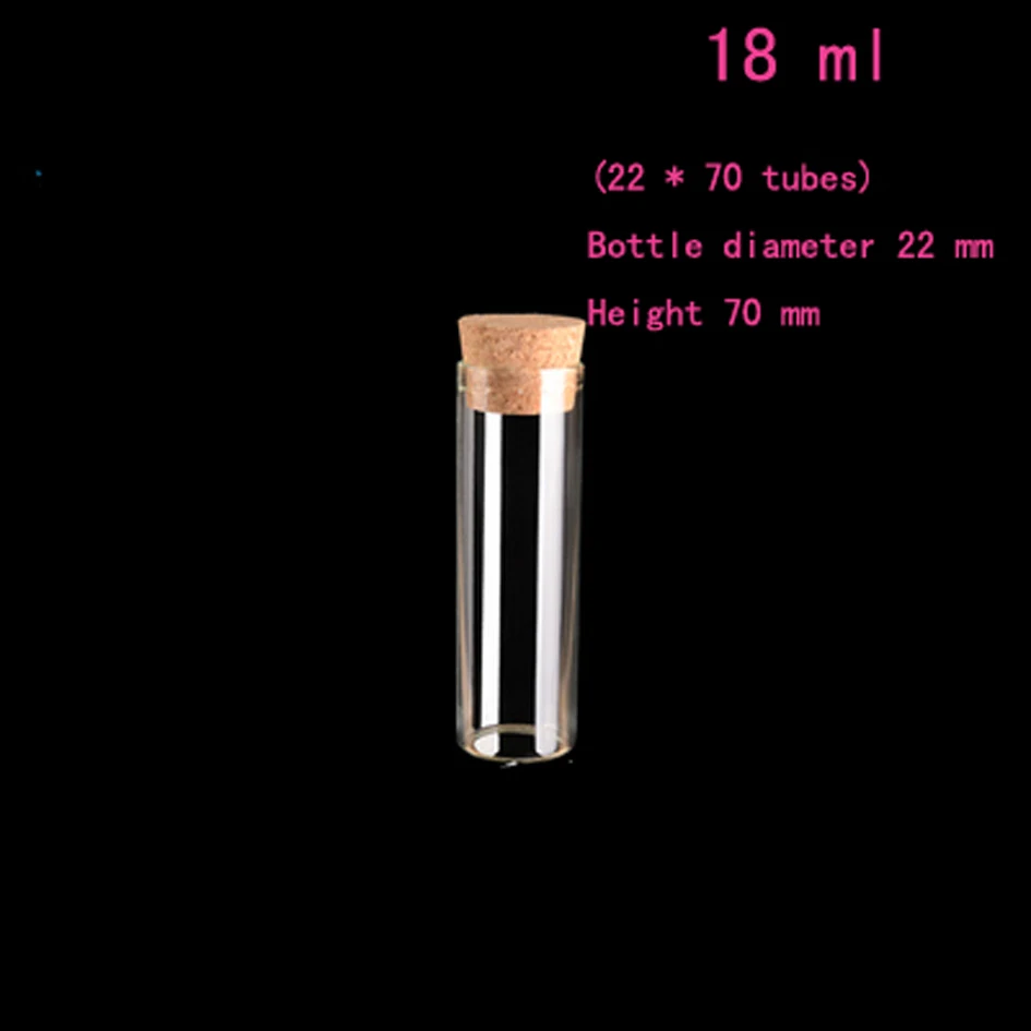 50 قطعة/الوحدة 4 مللي 5 مللي 6 مللي 18 مللي 22 مللي أنبوب مختبر زجاجات القطر 22 مللي متر متمنيا زجاجة ، زجاجة قوارير للزينة