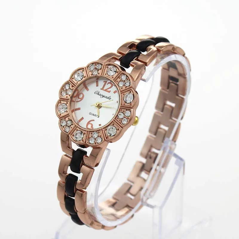 ยี่ห้อคริสตัลหรูหรา Rose Gold นาฬิกาผู้หญิงแฟชั่นสร้อยข้อมือนาฬิกาควอตซ์นาฬิกานาฬิกาผู้หญิง Relogio Feminino orologio donna