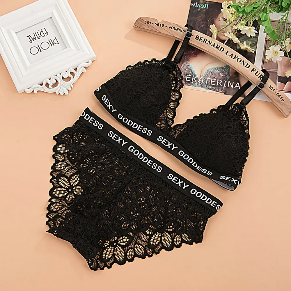 Sexy Lace Bra Set Top Fitness Bras Women Brassiere Top Vest Padded Bras Push up Underwear bra set