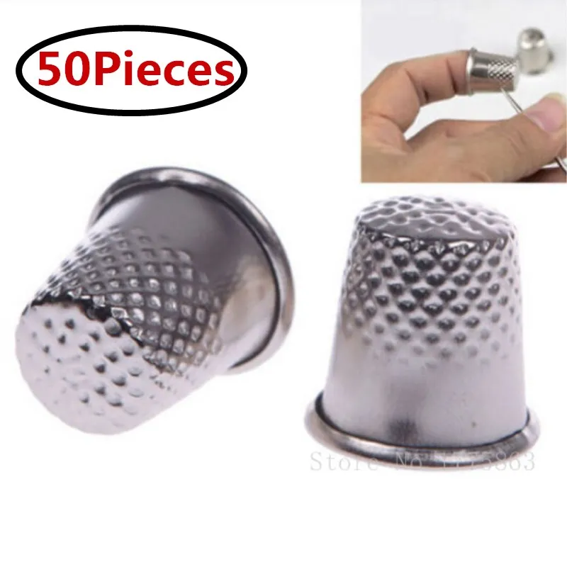 50pcs 18mm Finger Thimbles Metal Shield Sewing Grip Protector Pin Needle Shield  AA7370