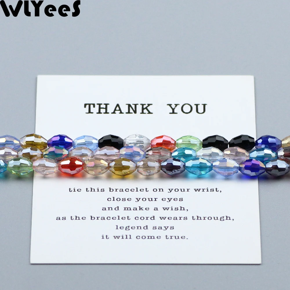 WLYeeS 6*8mm Rice grains shape Austrian crystal 50pcs Oval Glass Mix Color Loose beads for DIY Jewelry Necklace Bracelet Making