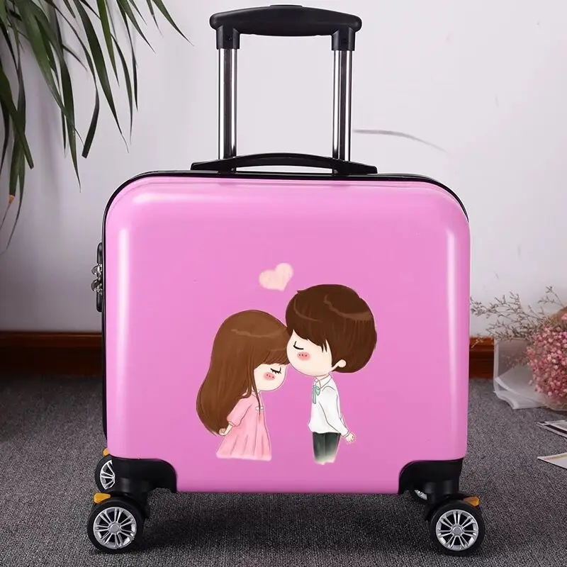 Hot!New girl cartoon 18 inch rolling luggage boy Trolley suitcase on Wheels Students brand school Luggage kids lovely Suitcases