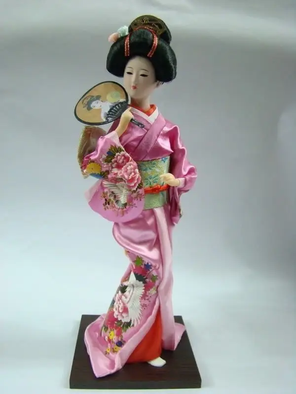 Exuqisite Oriental Chinese Classical Broider Doll Beautiful Japanese Girl Statue