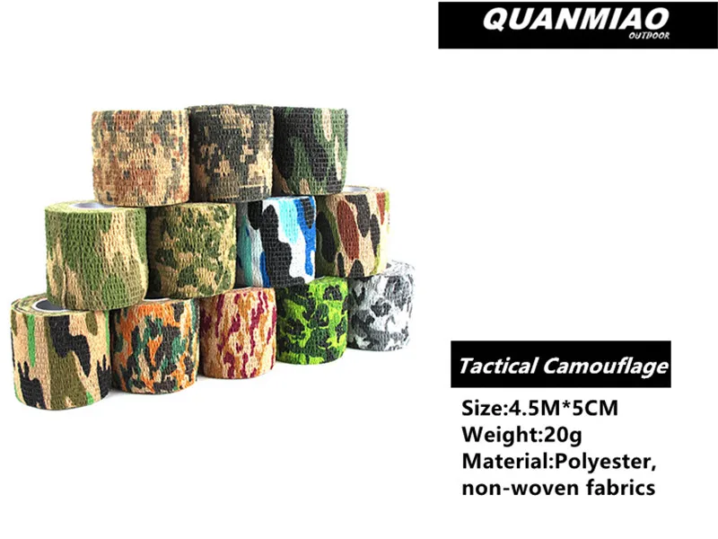 6 Color  Camouflage 1 Roll Stretch Bandage Outdoor Hunting Shooting Tape(4.5M) Military Gun Accessory Bicycle Decoration