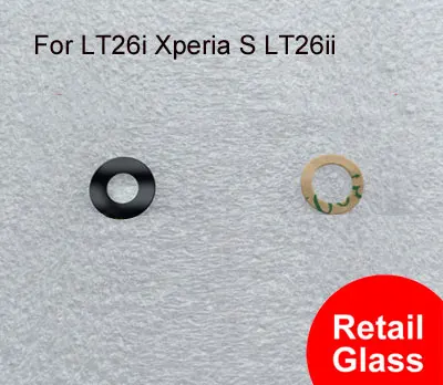 100% New Retail Back Rear Camera lens Camera cover glass with Adhesives For Sony Xperia LT26i Xperia S LT26ii