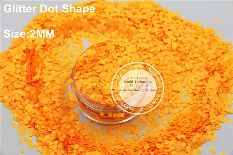 Neon Orange Colors Solvent resistant circledot shapes glitter  for nail gel nail polish Other art  Decoration