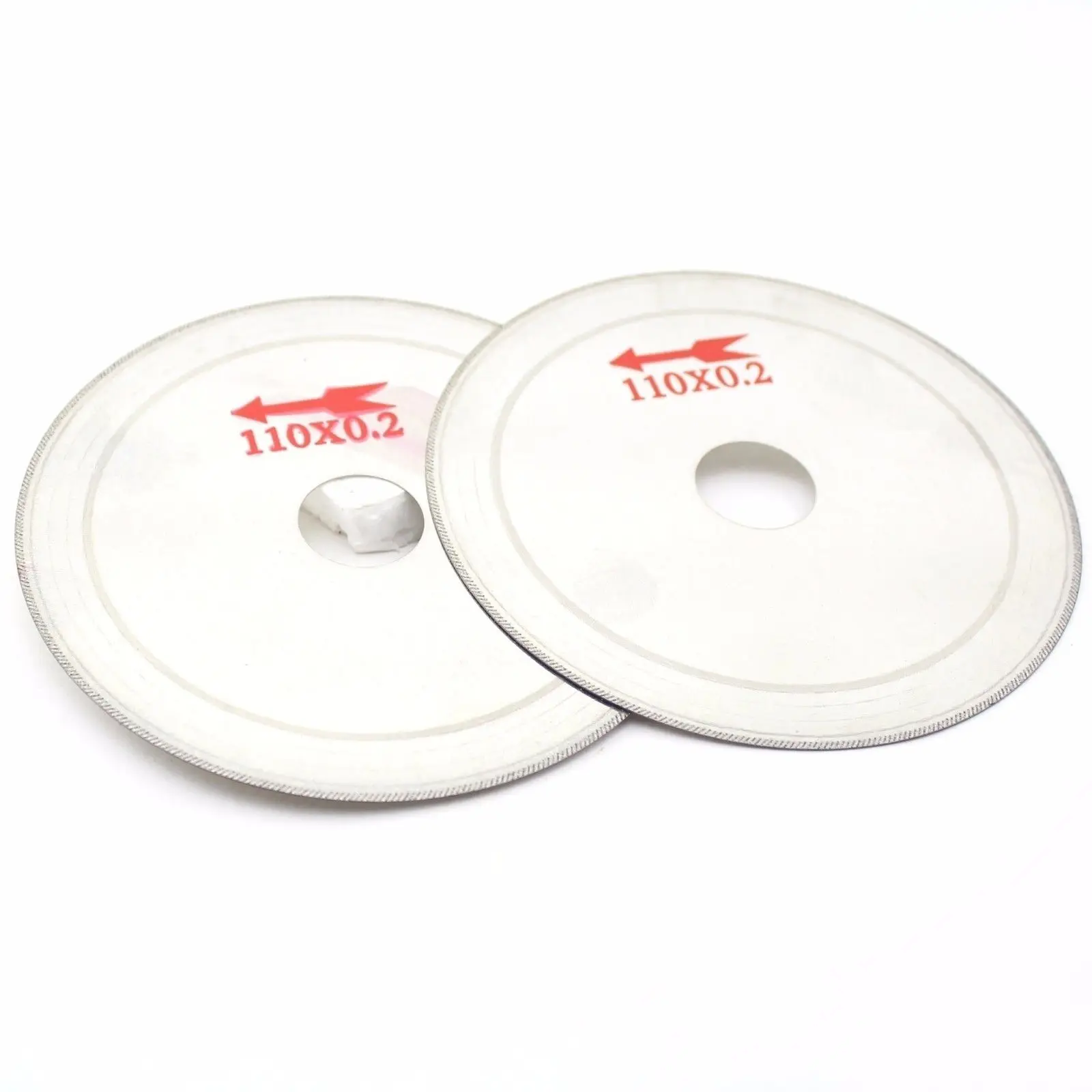 2Pcs 1/2" 110mm Ultra-thin Diamond Lapidary Saw Blade Grinding Wheel Oblique Tooth Slice Polishing Cutting Blade Disc 3/4" Arbor