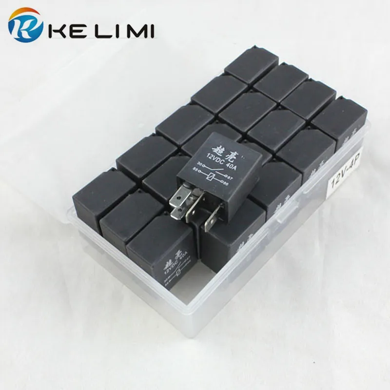 KE LI MI Super bright Auto Relay Car Mini Electronics DC 12 Volt 12V 40A 4 Pins Universal Relay