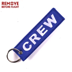 Blue Crew Keychain for Promotion Gifts OEM Motorcycle Keychains llaveros Luggage Tag Embroidery Crew Key Chain Fashion Jewelry