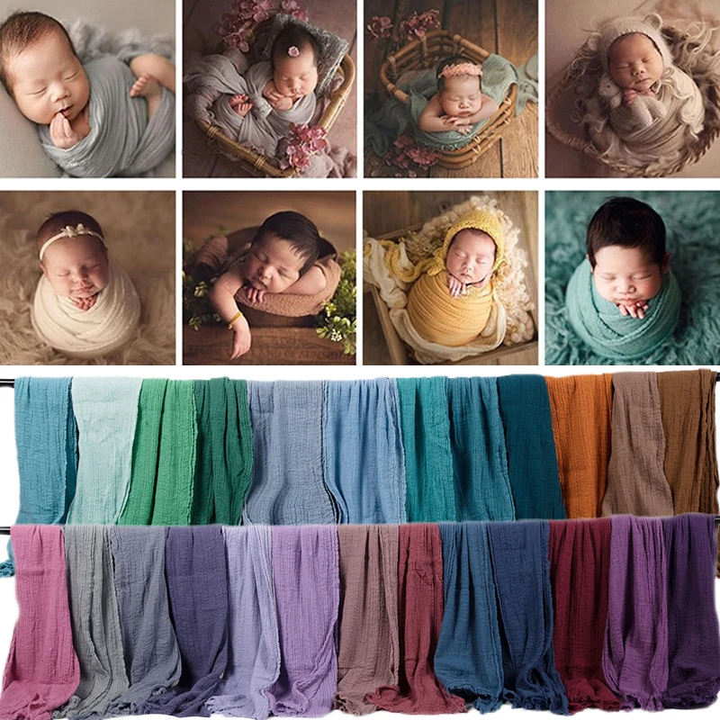 Couverture en Coton pour Photo de Bébé, Enveloppe pour Nouveau-Né, Accessoires de Grill, 180x40 cm