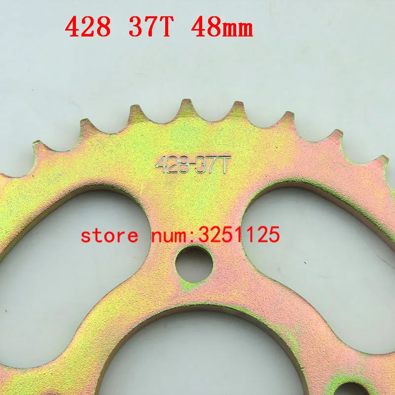 Free shipping motorcycle scooter drive gear 428 37T tooth 48mm / 154mm rear chain sprockets for Chinese ATV Quad Pit Dirt Bike