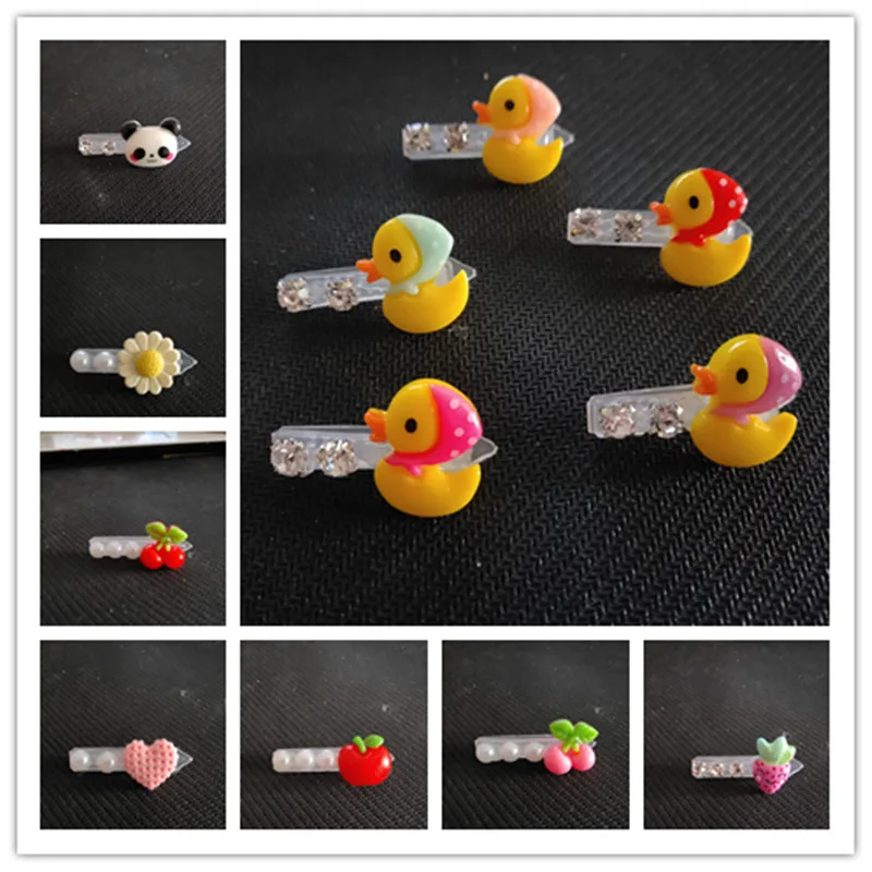 Pet Cats  Grooming Accessories Clips Dog Headdress Bow Teddy Poodle Dog Tiara Accessories Duck cherry radish apple small flower