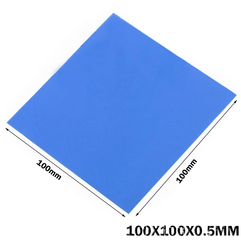 

100Pcs Gdstime Bule 0.5mm thickness thermal Pad 100*100*0.5mm Silicone Thermal Pad Laptop Computer CPU Graphics Card Chip He