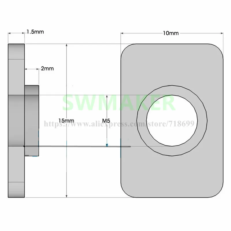 SWMAKER 50pcs Zinc Coated M5 T Nut for 2020 profile extrusion CNC Reprap 3D printer