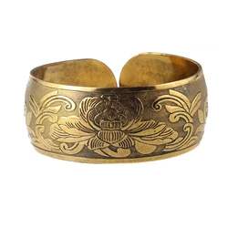 Antique Bronze Tone Gypsy Metal Carving Flower Elephant Cuff Bracelets& Bangles For Women Jewelry Gift