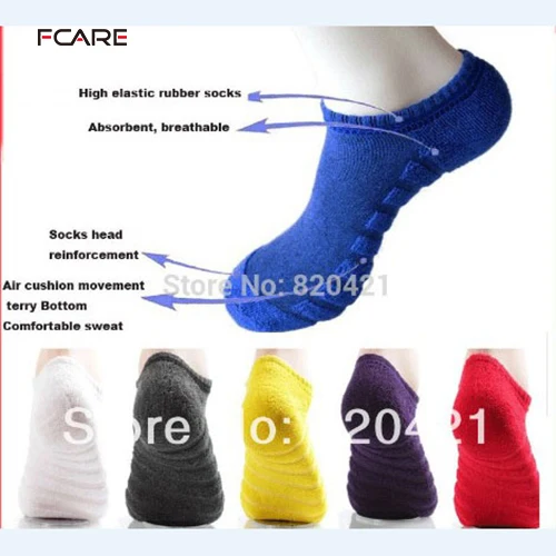 

Fcare 10PCS=5 pairs Air Cushion autumn men's cotton deporte casual socks boat towel socks worn elite calcetines socks