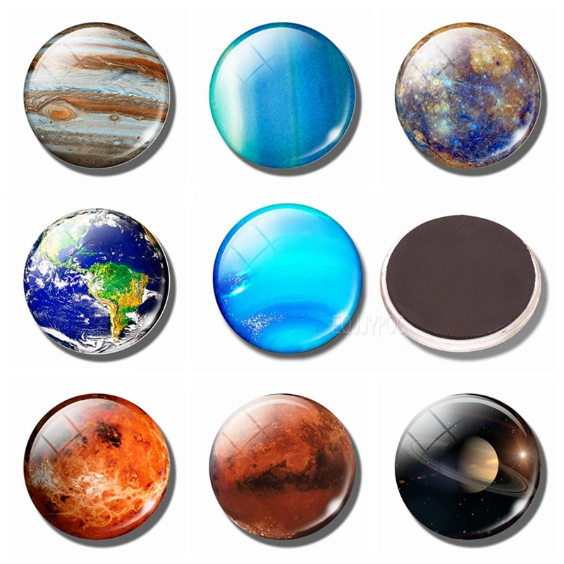 Refrigerator Magnets Explore the Universe  Eight Planets Fridge Glass  Crystal Nebula  Future Time and Space Ornaments  30mm